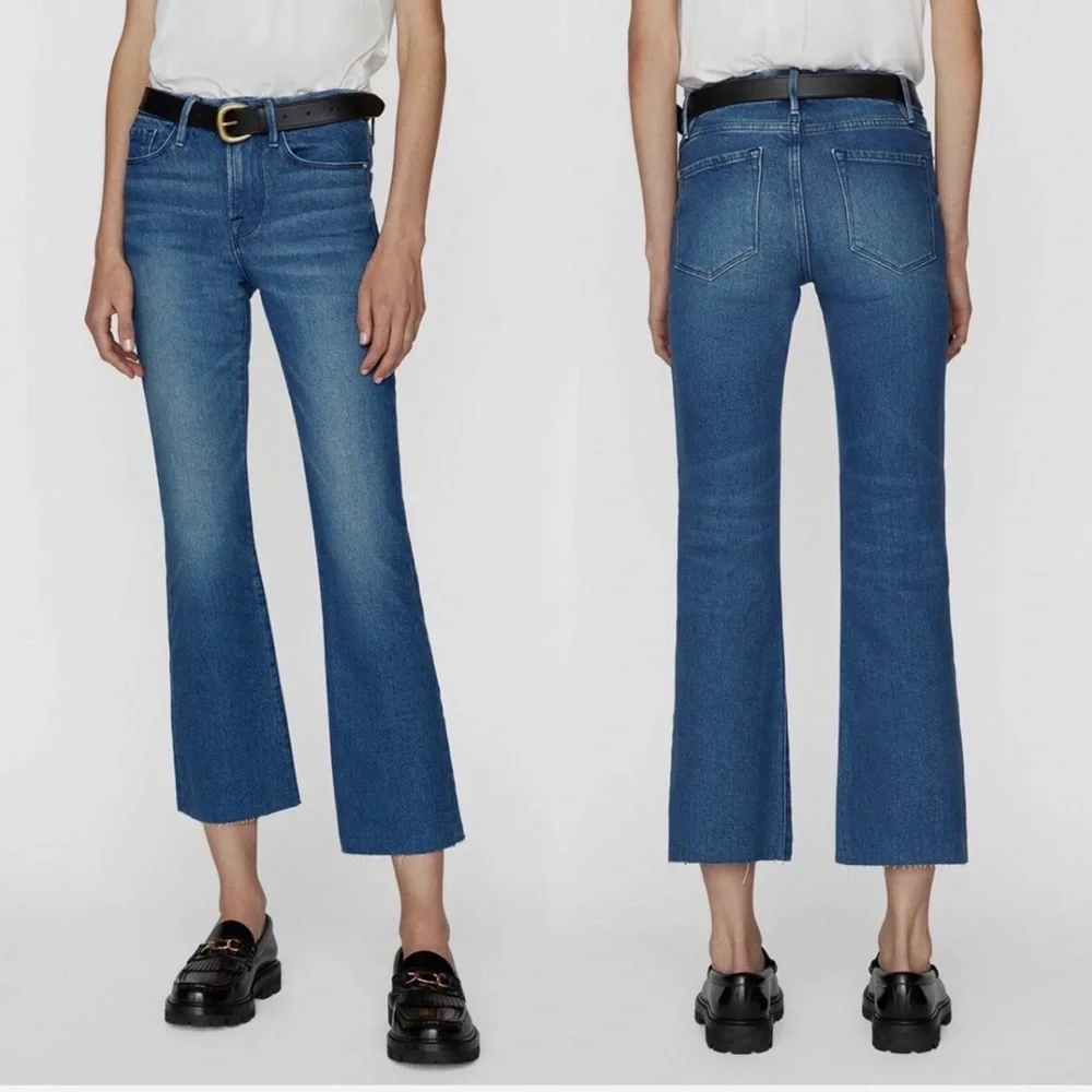 FRAME Le Crop Mini Boot Bootcut Jeans Sz 29 - Picture 1 of 15